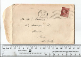 Great Britain Harrow To Newton Mass. Jan 1 1937..............(Box 8) - Lettres & Documents