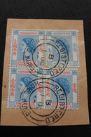 1954-60,HONG-KONG  Y&T NO HK 182 40 CTS ,Y&T NO HK 186 1D30 X3 SUR FRAGMENT TAD HONG-KONG  B 1 00 60 B/TB - Usados