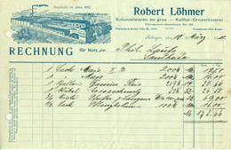 SOLINGEN Rechnung 1911 Deko " Robert Löhmer Kaffeegroßrösterei " - Alimentos