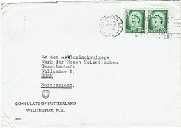 NZ - SWITZERLAND QEII 1955 Airmail Consulate Cover - Briefe U. Dokumente