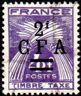 Réunion Obl. N° Taxe 39 - Gerbes De Blé - Timbre De France Surchargé CFA - Timbres-taxe