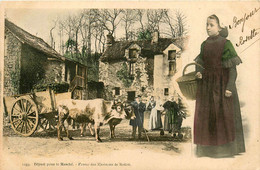 Redon * Environs * Une Ferme Du Pays * Le Départ Pour Le Marché * Attelage Boeufs * Coiffe - Redon