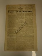 Gazet Van DENDERMONDE 4 September 1842 - Druk Ducaju Zoon - 4Pagina's (N705) - Allgemeine Literatur