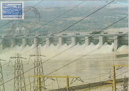 SCIENCE, ENERGY, IRON GATES WATER POWER PLANT, CM, MAXICARD, CARTES MAXIMUM, 1980, ROMANIA - Water