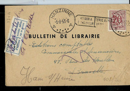 Bulletin De Librairie Obl. ?? Et Retour à L'envoyeur (bilingue)  HANZINE - A A - Du 05/08/53 - Poste Rurale