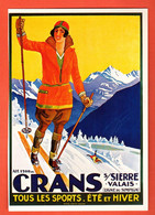 FM-01 Crans-Montana Sur Sierre,Repro D'affiche Artiste Inconnu, Non Circulé, Grand Format, Non Circulé - Crans-Montana