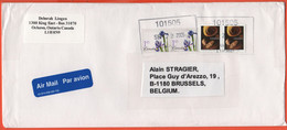 CANADA - 2005 - 2 X 1,45$ + 2 X 25c - Viaggiata Da Oshawa Per Brussels, Belgium - Lettres & Documents