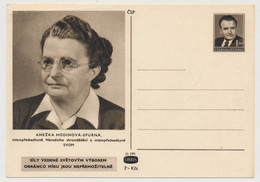 TCHECOSLOVAQUIE - Carte Postale (entier) - Défenseurs De La Paix - Anezka Hodinova-Spurna - Cartoline Postali