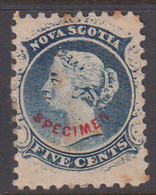 1860-1863. NOVA SCOTIA VICTORIA FIVE CENTS With Red Overprint SPECIMEN Fake Stamp. Hi... () - JF424372 - Covers & Documents