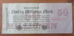 Allemagne - Billet Uniface 50 000 000 / Fünfzig Millionen Mark 1923 - 50 Mio. Mark