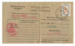 VIC LE COMTE--CARTE RAVITAILLEMENT   Suite Guerre 39/45-MILITARIA - Vic Le Comte