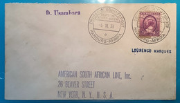 R ! „DEUTSCHE SCHIFFPOST HAMBURG AFRIKA 1936“ Brief USA Sc 784 3c Susan B. Anthony Suffrage For Women(cover Ship Mail - Briefe U. Dokumente