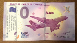 2017 BILLET 0 EURO SOUVENIR DPT 93 LE BOURGET MUSÉE DE L'AIR A380 + TAMPON ZERO 0 EURO SCHEIN BANKNOTE PAPER MONEY BANK - Privéproeven