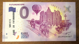 2017 BILLET 0 EURO SOUVENIR DPT 86 FUTUROSCOPE + TAMPON ZERO 0 EURO SCHEIN BANKNOTE PAPER MONEY BANK - Privéproeven