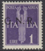 ITALY - 1944 R.S.I. - N.A121/I Emiss. BRESCIA I° Tipo  - Cv 90 Euro - Gomma Integra - MNH** - Luchtpost