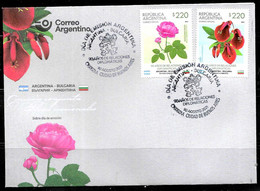 #10049 ARGENTINE,ARGENTINA BULGARIA 2021 FLORA NATIONAL FLOWERS, ANIV DIPLOMATIC RELATIONS FLAGS FDC - Ungebraucht