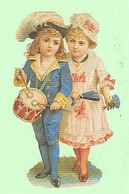 R - Découpis - Enfants, Couple, Amoureux, Avec Instrument De Musique - Tambour - Infantes