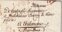 FRANCE Lettre De PARIS 1819 MARQUE POSTALE EN ROUGE LFR3 - Otros & Sin Clasificación