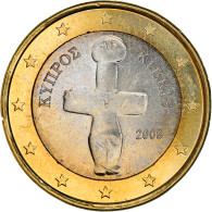 Chypre, 1 Euro, A Cross-shaped Idol, 2008, SPL+, Bi-Metallic - Cyprus