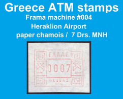 Greece Griechenland ATM 1.4 Wb / 004 / Papier Chamois 7Drs MNH / Frama Etiquetas Distributeur Automatenmarken - Automatenmarken [ATM]