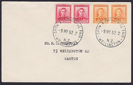 NZ KGVI PAIRS COVER 1952 WELLINGTON INDUSTRIAL FAIR POSTMARK - Covers & Documents