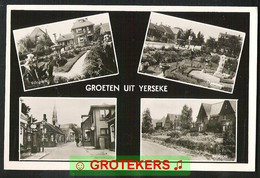 YERSEKE Groeten Uit 4-luik 1949  Met Vierstraat Damstraat En Villapark - Yerseke