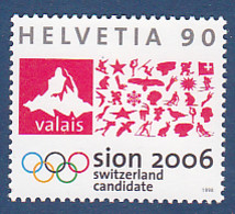 Timbre De Suisse, Jeux Olympique D'hiver De Turin, 1 Tp De 1998  MI N° 1639 MNH ** à 50 % De La Cote - Hiver 2006: Torino