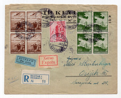 1938 YUGOSLAVIA,SERBIA,BELGRADE TO OSIJEK,AIRMAIL,EXPRESS,REGISTERED COVER,CANCELLATION PRINCE PAVLE MUSEUM - Posta Aerea