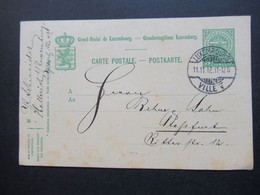 Luxemburg 1912 Ganzsache Stempel Luxembourg 11.11.12 11-12S Geschrieben In Hollerich Nach Staßfurt - 1907-24 Abzeichen