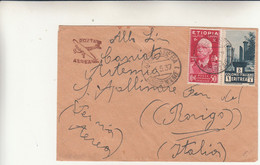 Addis Abeba, Africa Orientale. Cover Per Rovigo Per Via Ala Aerea 1937 - Etiopía