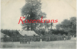 Belgisch Congo Belge Armee Colonial Army Inspection De La Force Publique A Trebu CPA Afrique Africa - Belgian Congo