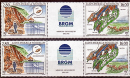 Saint Pierre Et Miquelon 619A Mission Géologique Variété Impression Décalée Brouillé Et Normale Neuf ** MNH Sin Charmela - Non Dentelés, épreuves & Variétés