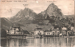 CPA Suisse (Schwyz) Ingenbohl - Brunnen : Hotel Adler Und Post TBE 1912 Hôtel Adler Et Bureau De Poste - Ingenbohl