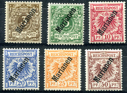 MARIANA ISL. 1900 - Mi.1II-6II (Yv.1A-6A, Sc.11-16) Compl. Set MH Perfect (VF) Signed Lantelme - Mariannes