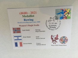 (1A4) 2020 Tokyo Paralympic - Medal Cover Postmarked Haymarket - Women's Rowing Single Sculls - Sommer 2020: Tokio