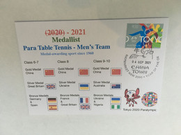 (1A4) 2020 Tokyo Paralympic - Medal Cover Postmarked Haymarket - Men's Team Para Table Tennis - Sommer 2020: Tokio