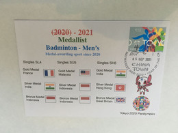 (1A4) 2020 Tokyo Paralympic - Medal Cover Postmarked Haymarket - Badminton Men's - Sommer 2020: Tokio