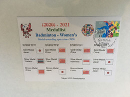 (1A4) 2020 Tokyo Paralympic - Medal Cover Postmarked Haymarket - Badminton Women's - Sommer 2020: Tokio