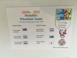 (1A4) 2020 Tokyo Paralympic - Medal Cover Postmarked Haymarket - Wheelchair Tennis Quad Men's & Women's - Sommer 2020: Tokio