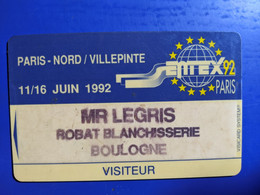 PARIS NORD VILLEPINTE 1992 LEGREIS ROBAT BLANCHISSSERIE BOULOGNE ENTEX 92 - Cartes De Salon Et Démonstration