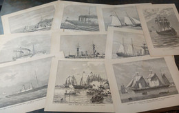 Lot Mixte : 10x Navires, 19ème Siècle/ Gemengd Lot: 10x Schepen, 19de Eeuw/ Mixed Lot: 10x Ships, 19th Century - Kunst