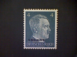 Russia, Scott #N43, Mint (*), 1941, Hitler Overprint Ukraine, 4pf, Slate - 1941-43 Bezetting: Duitsland