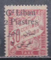 Grand Liban Taxe N° 8 X 2pi Sur 30 C. Rouge Carminé, Trace De Charnière Sinon TB - Timbres-taxe