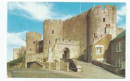 Postcard Wales Pembroke Castle Unused Barbican Gate Unused Salmon - Pembrokeshire