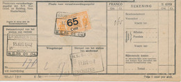 Deel Van Vrachtbrief / Spoorwegzegel N.S. - Groningen 1942 - Tren