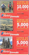 3-CARTES- PREPAYEES-AIRTEL-CUPON RECARGA-5000 PTAS-CAMINO De SANTIAGO-31/12/2000-Plastic Epais-TBE - Airtel