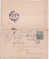 SEMEUSE LIGNEE - 1907 - CARTE-LETTRE ENTIER SURCHARGEE DATE 514 Avec BORDS ! => NANCY - Kaartbrieven