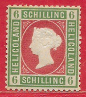 Heligoland N°4 6S Vert & Carmin 1875 * - Heligoland (1867-1890)