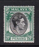 Malaya - Penang: 1949/52   KGVI    SG14    20c   Black & Green  MH - Penang