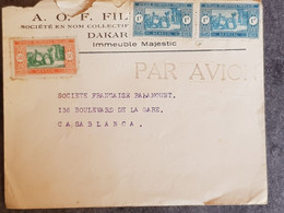 Sénégal - A.O.F - Lettre De Dakar Pour Casablanca Par Avion / DAGUIN VERSO - Airmail